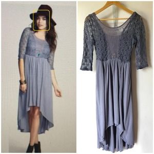 NWOT Free People Lonesome Dove Dress Moonstone Blue, High-Low, Size 6